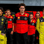 Carlos Sainz, Mattia Binotto, Charles Leclerc