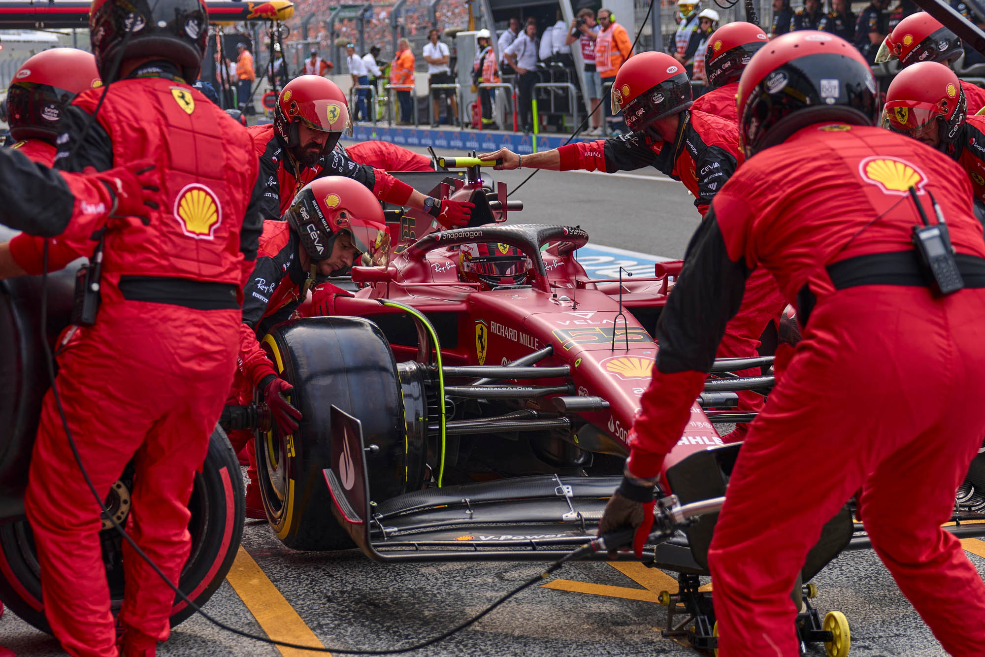 F1 - Carlos Sainz (Ferrari), GP Ολλανδίας 2022 pit stop