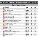 F1 - GP Μπαχρέιν, Ταχύτεροι γύροι αγώνα