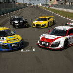 The four "factory" Audi R8 LMS cars for the Nürburgring 24 Hours