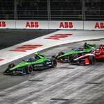Formula E - Nick Cassidy, Sebastien Buemi (Envision) & Jake Dennis (Andretti)