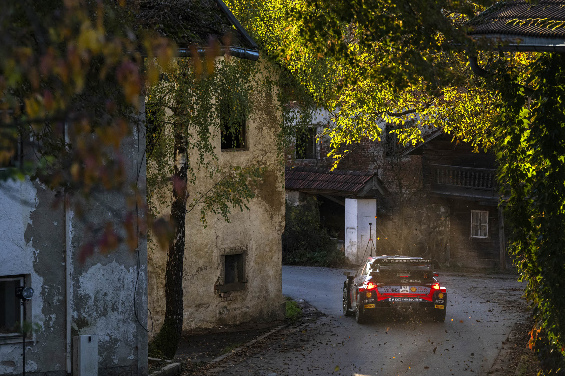 Thierry Neuville (BEL) Martijn Wydaeghe (BEL) Of team HYUNDAI SHELL MOBIS WORLD RALLY TEAM are seen performing during the World Rally Championship Central European in Passau, Germany on 25th October, 2023 // Jaanus Ree / Red Bull Content Pool // SI202310253277 // Usage for editorial use only //