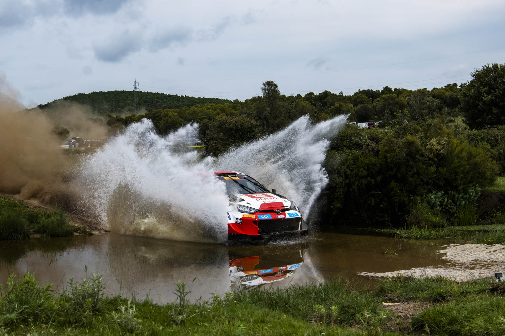 Elfyn Evans (GB) Scott Martin (GB) Of team TOYOTA GAZOO RACING WRT are seen performing during the World Rally Championship Italy in Olbia, Italy on June 3, 2023. // Jaanus Ree / Red Bull Content Pool // SI202306030581 // Usage for editorial use only //