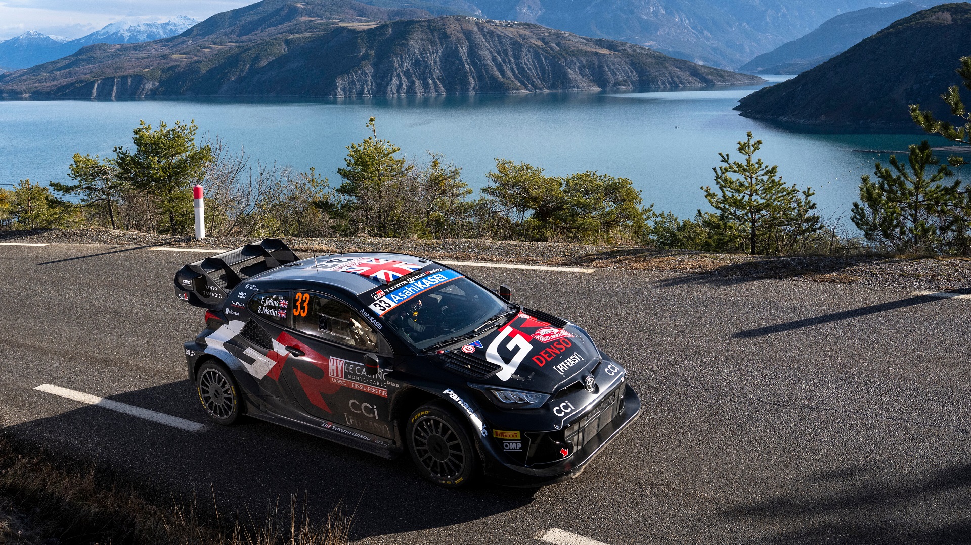 Elfyn Evans (GB) Scott Martin (GB) Of team TOYOTA GAZOO RACING WRT are seen on roadsection during the World Rally Championship Monte-Carlo in Gap, France on 26.January.2024 // Jaanus Ree / Red Bull Content Pool // SI202401260426 // Usage for editorial use only //