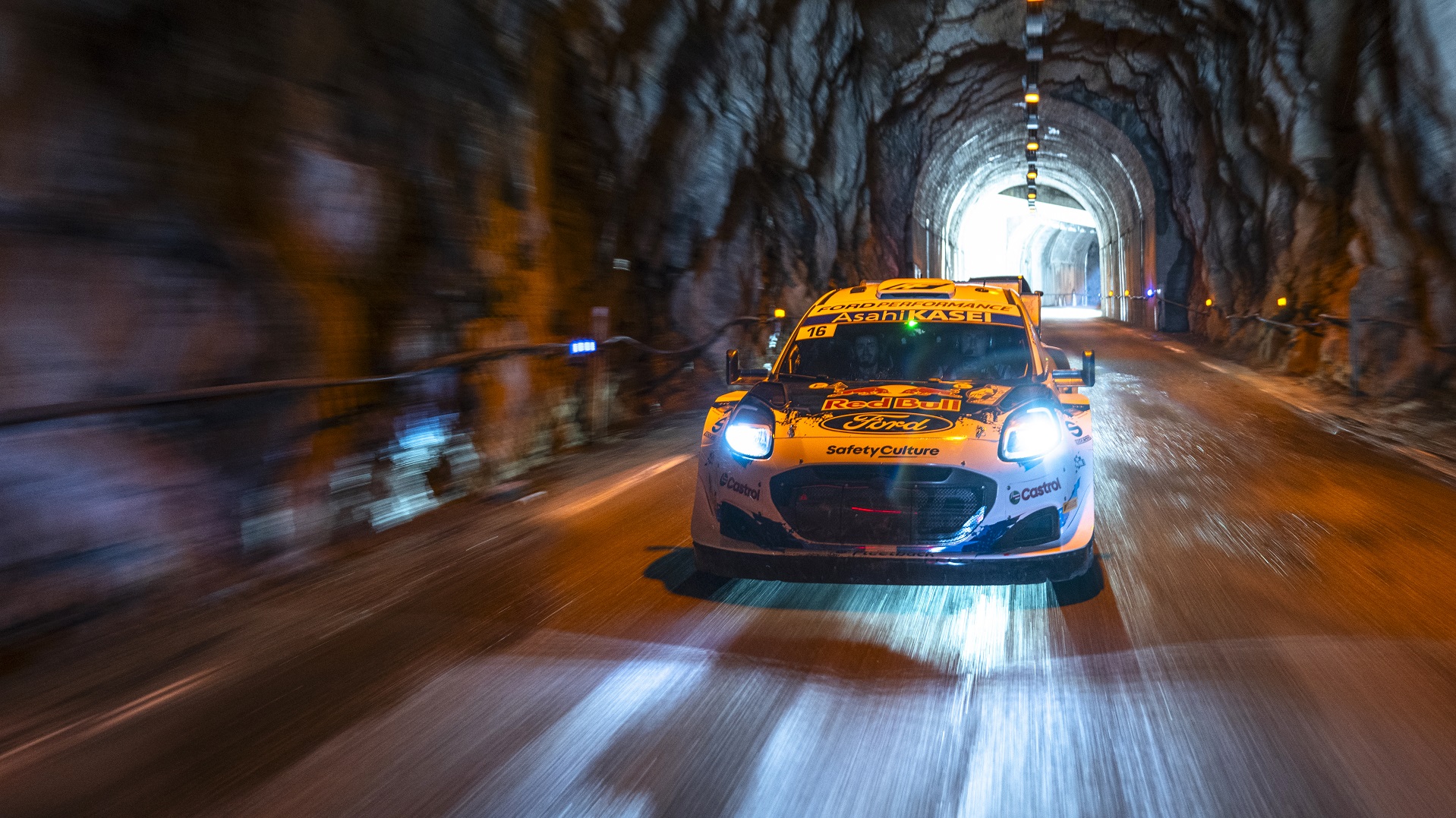 Adrien Fourmaux (FRA) Alexandre Coria (FRA) Of team M-SPORT FORD WORLD RALLY TEAM are seen on roadsection during the World Rally Championship Monte-Carlo in Gap, France on 26.January.2024 // Jaanus Ree / Red Bull Content Pool // SI202401270370 // Usage for editorial use only //