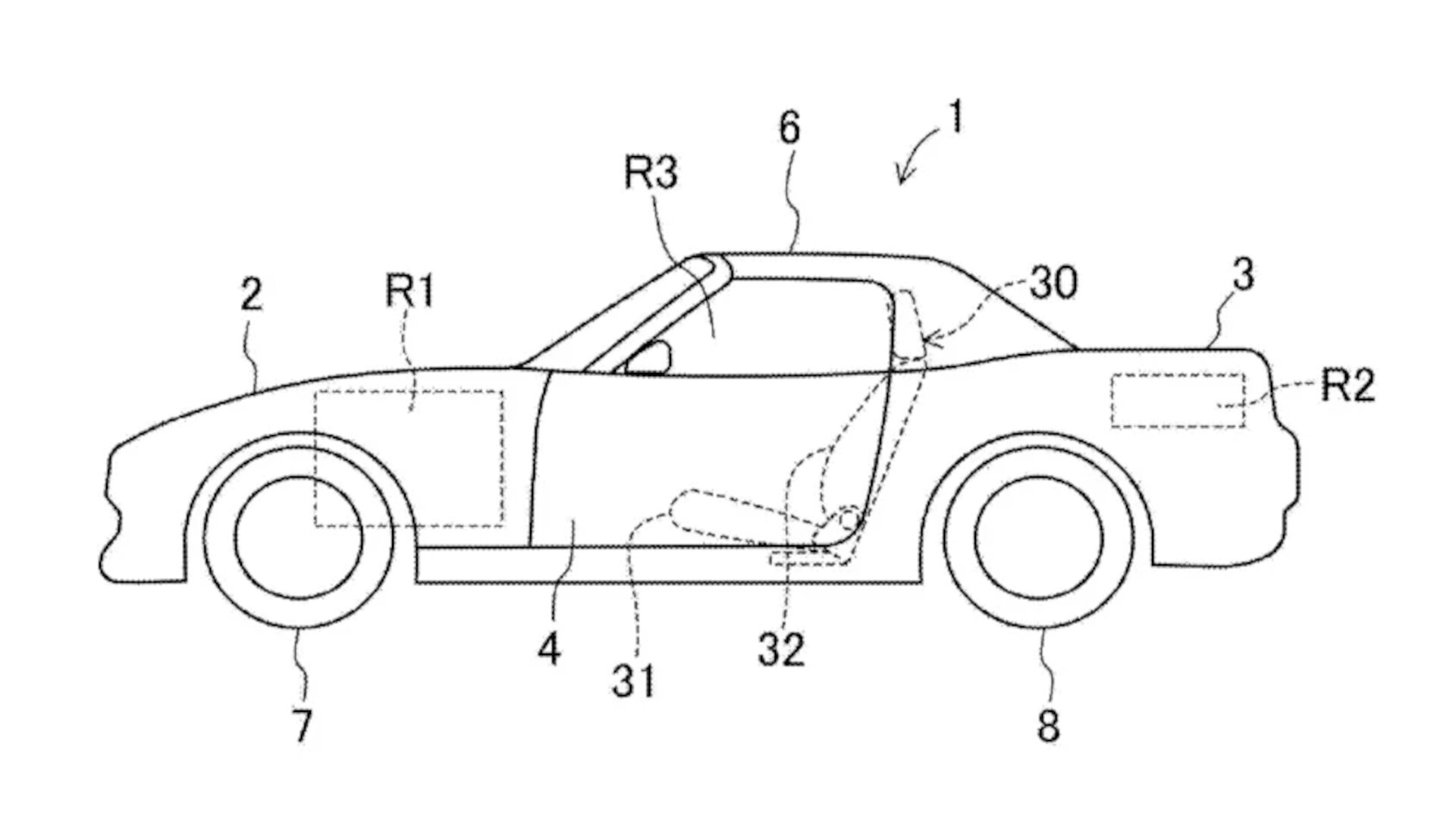 Mazda MX 5 EV patent drawings