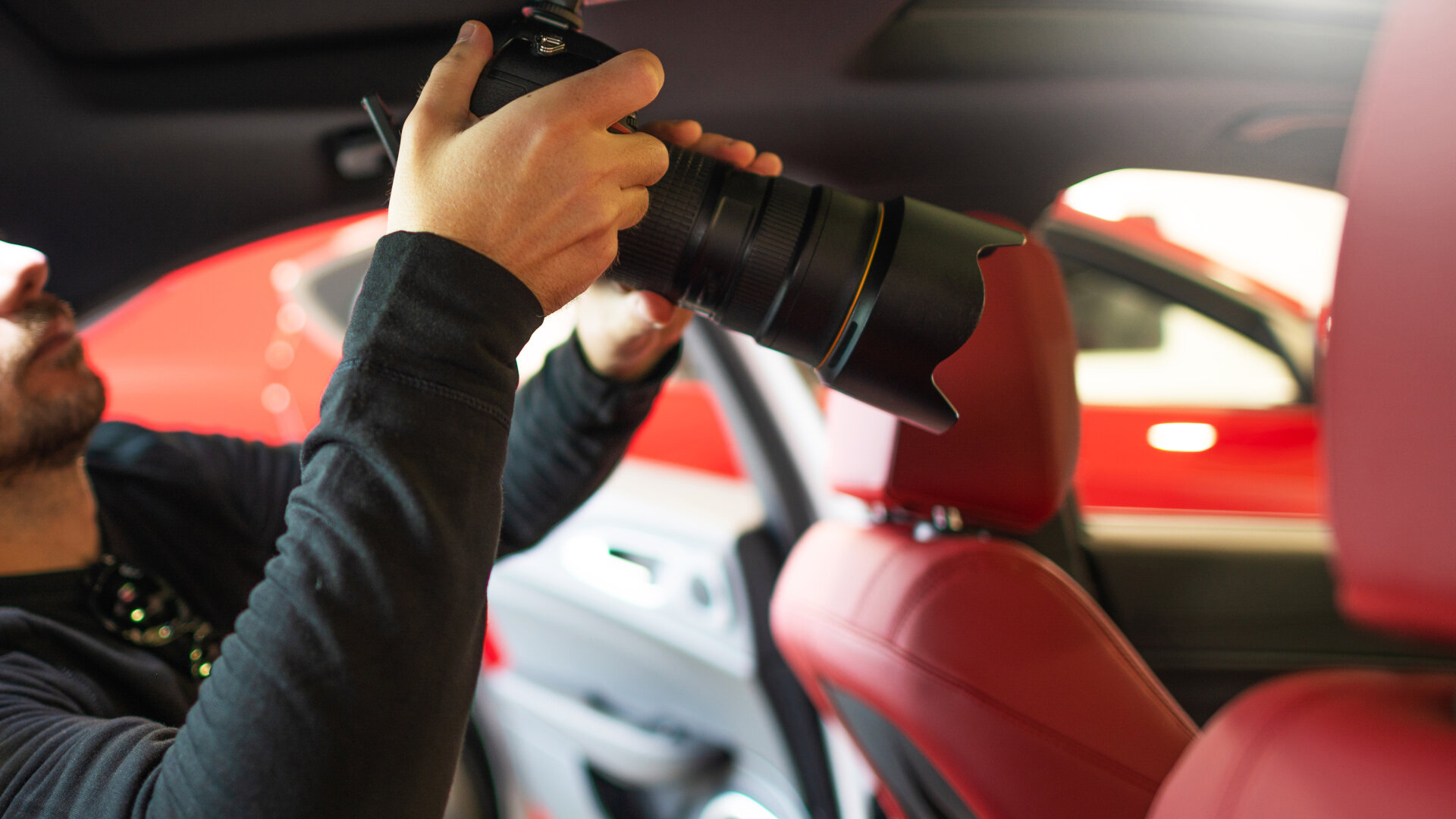 Automotive Professional Photographer with Camera Automotive Professional Photographer with Camera