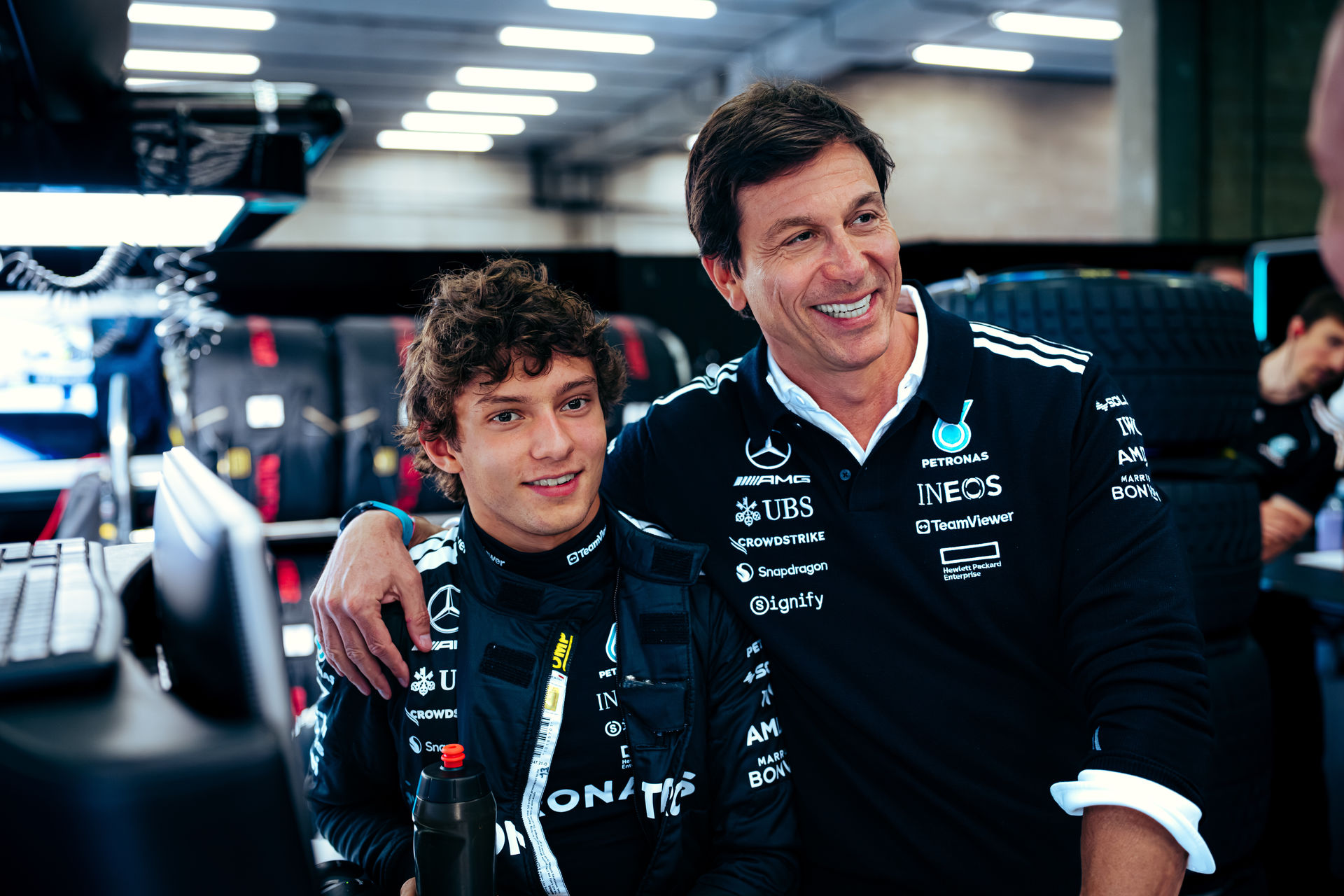 F1 Andrea Kimi Antonelli & Toto Wolff (Mercedes) F1 Andrea Kimi Antonelli & Toto Wolff (Mercedes)