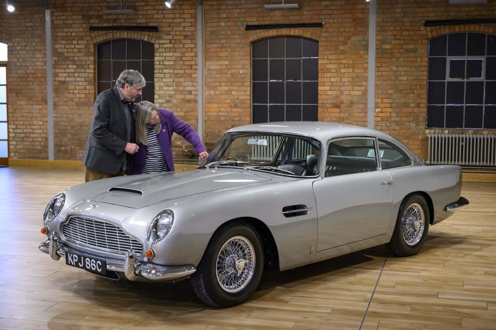 Mr and Mrs Williams at the unveiling of their restored DB5 Vantage Mr and Mrs Williams at the unveiling of their restored DB5 Vantage