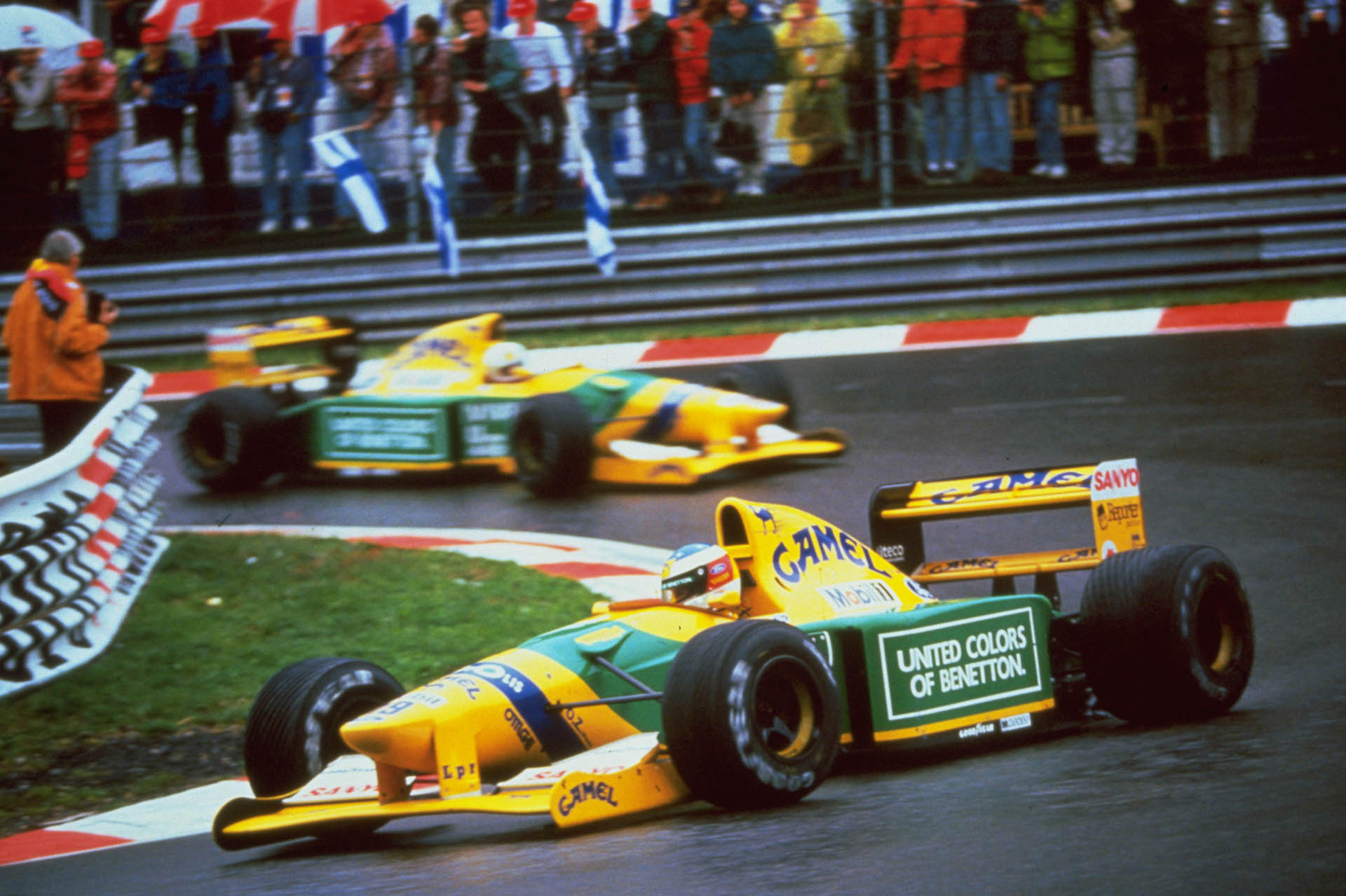 F1 Michael Schumacher & Martin Brundle (Benetton Ford) 1992 Belgian GP