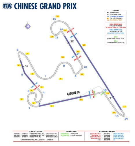 F1 Ζώνες ενεργοποίησης λειτουργίας ευθειών GP Κίνας 2026