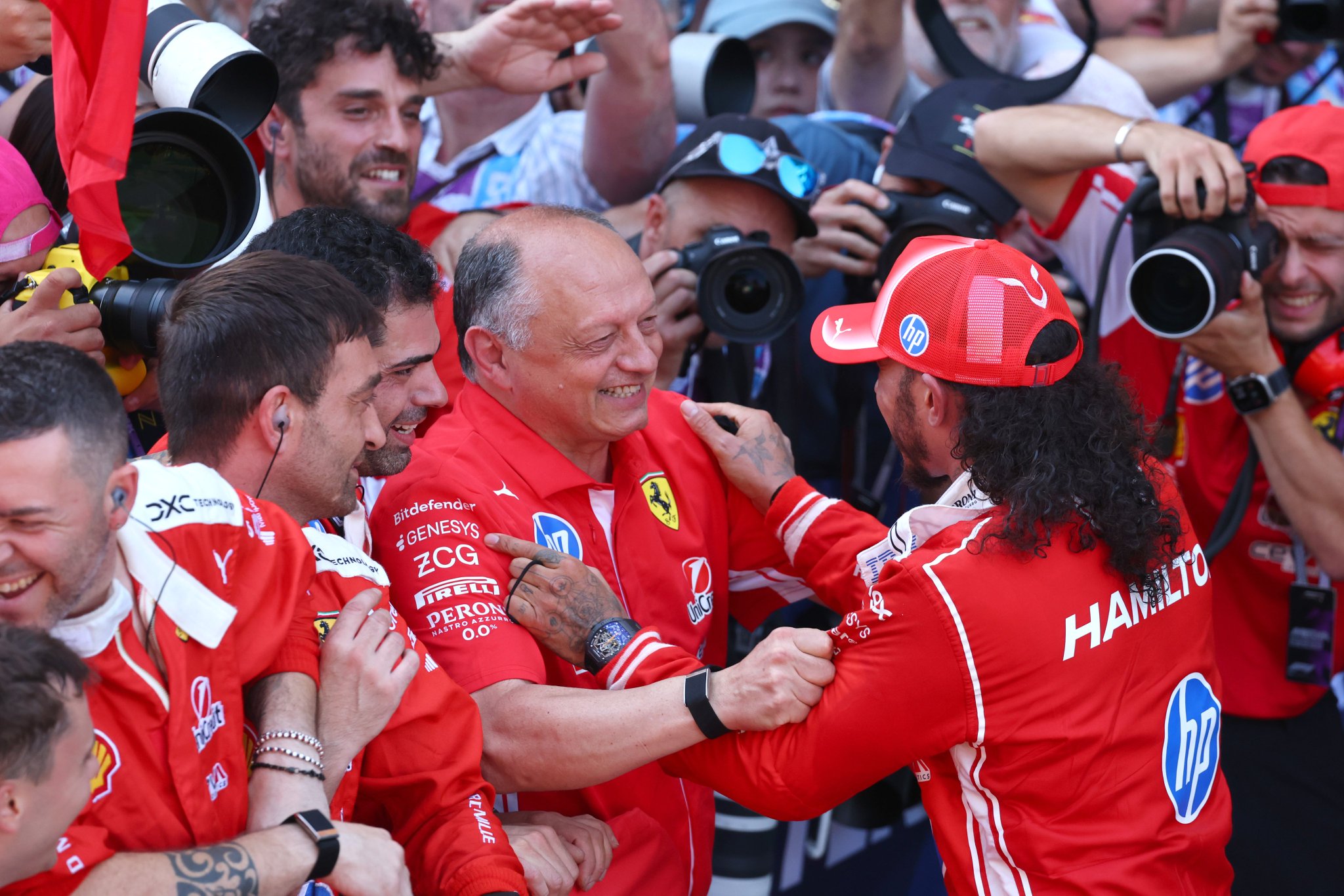 F1 Frederic Vasseur & Lewis Hamilton (Ferrari) 2026 Barcelona GP F1 Frederic Vasseur & Lewis Hamilton (Ferrari) 2026 Barcelona GP