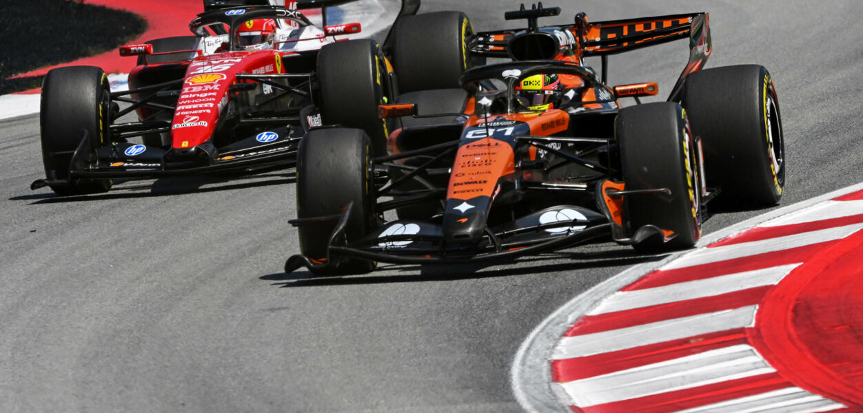 F1 Oscar Piastri (McLaren) & Charles Leclerc (Ferrari) 2026 Barcelona GP