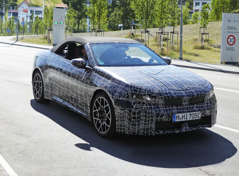 BMW i4 Cabriolet spy shots front 3 4