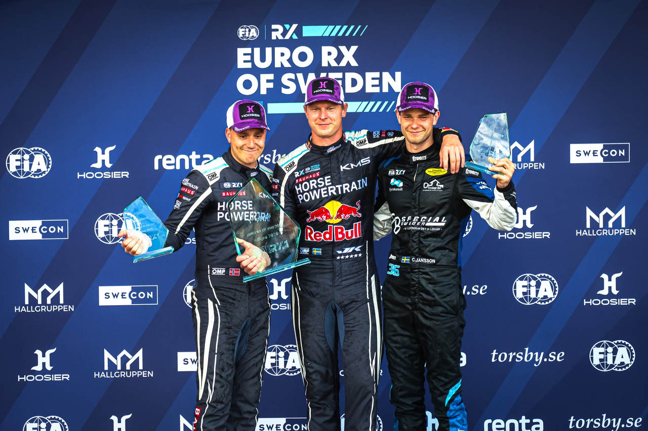 Euro RX Sweden 2026 podium Euro RX Sweden 2026 podium