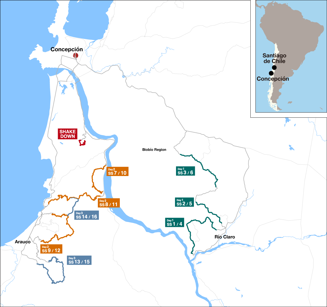 WRC Χάρτης Ράλλυ Χιλής 2026 WRC Χάρτης Ράλλυ Χιλής 2026