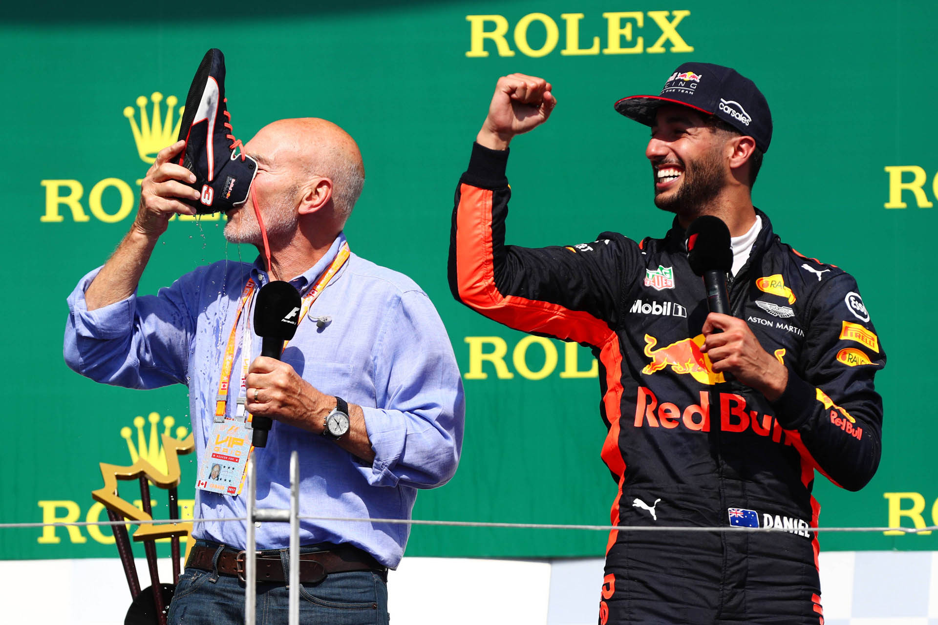 F1 Sir Patrick Stewart & Daniel Ricciardo (Red Bull) 2017 Canadian GP F1 Sir Patrick Stewart & Daniel Ricciardo (Red Bull) 2017 Canadian GP